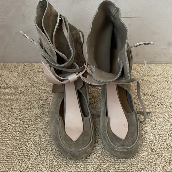 isabel marant Milla tie cut out leather suede loafer ankle boot bootie 38 7.5-8 - Picture 2 of 13